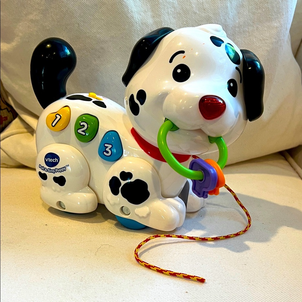 VTech Pull and Sing Puppy - White and Black